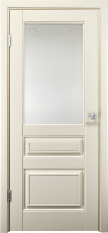 Межкомнатная дверь экошпон АЛЬДА со стеклом цвет Крем софттач 600х2000