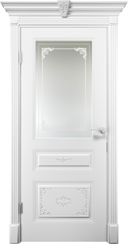 Межкомнатная дверь эмаль ЭМИЛИЯ со стеклом Белый 600х2000