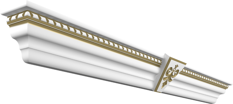 Дверной карниз универсальный экошпон (со средней перемычкой) Дерево белое патина золото 80х70х1930 (1800)