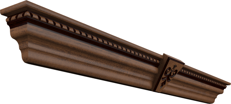 Дверной карниз универсальный экошпон (со средней перемычкой) Дуб янтарный патина чёрная 80х70х1930 (1800)