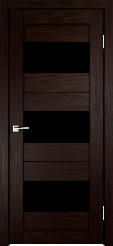 Межкомнатная дверь экошпон DUPLEX 5 со стеклом без притвора Венге 600х2000