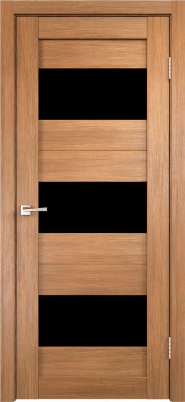 Межкомнатная дверь экошпон DUPLEX 5 со стеклом без притвора Дуб золотой 600х2000
