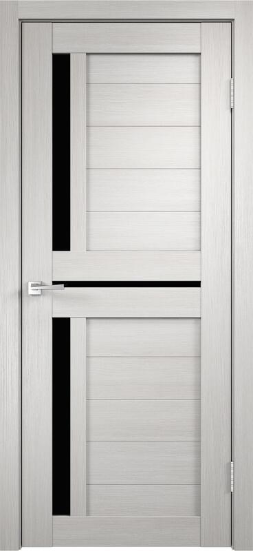 Межкомнатная дверь экошпон DUPLEX 3 со стеклом без притвора Дуб белый 600х2000