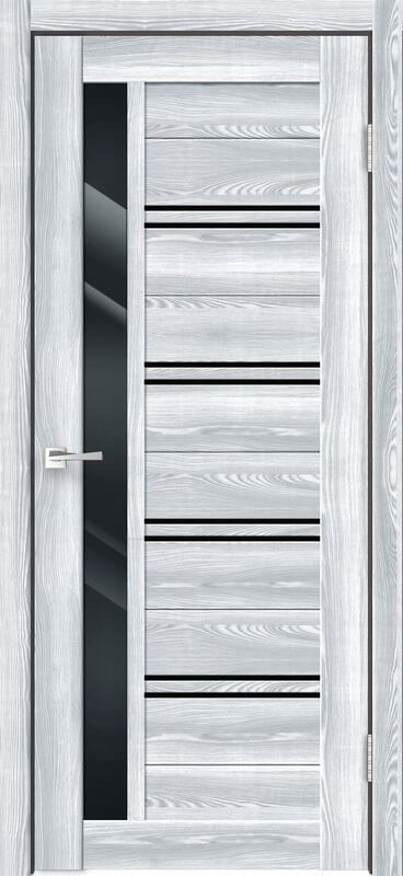 Межкомнатная дверь экошпон XLINE 1 со стеклом без притвора Клён айс 700х2000
