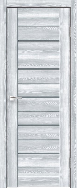 Межкомнатная дверь экошпон НОВАРА ГОРИЗОНТ со стеклом без притвора Ривьера айс 600х2000