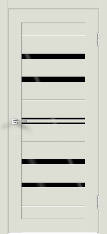 Межкомнатная дверь экошпон XLINE 6 со стеклом без притвора Светло-серый эмалит 600х2000