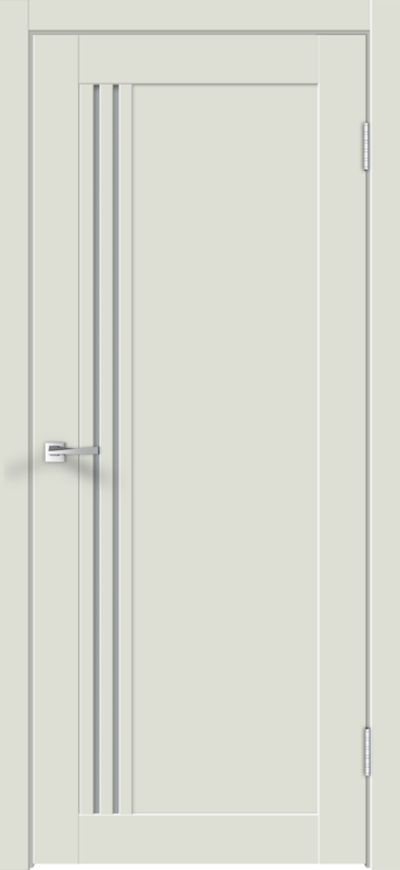 Межкомнатная дверь экошпон XLINE 8 со стеклом без притвора Светло-серый эмалит 600х2000
