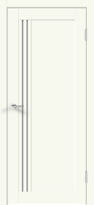Межкомнатная дверь экошпон XLINE 8 со стеклом без притвора Молочный эмалит 600х2000