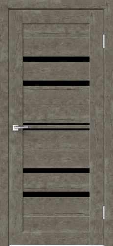 Межкомнатная дверь экошпон XLINE 6 со стеклом без притвора цвет Рустик гри 600х2000