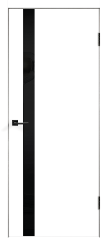 Межкомнатная дверь экошпон SMART со стеклом Z1 без притвора Эмалит белый 600х2000