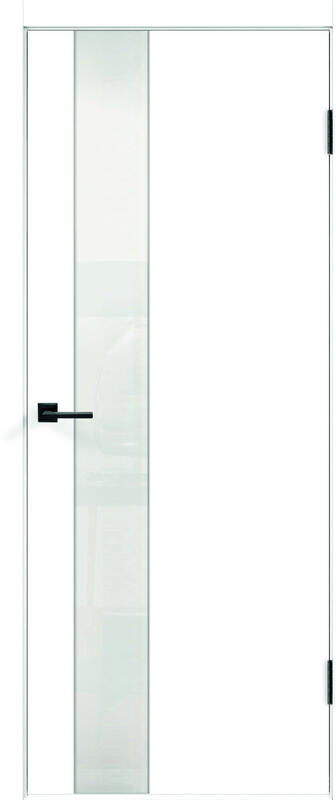 Межкомнатная дверь экошпон SMART со стеклом Z3 без притвора Эмалит белый 600х2000