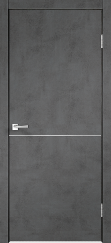 Межкомнатная дверь ЭКОШПОН TECHNO облегченное H1 Муар тёмно-серый 800х2000