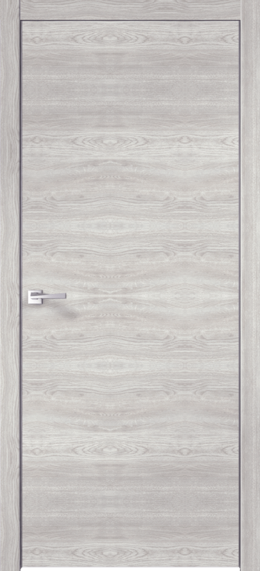 Межкомнатная дверь ЭКОШПОН КАНЗАС облегченное глухое Дуб европейский серый поперечный 600х2000