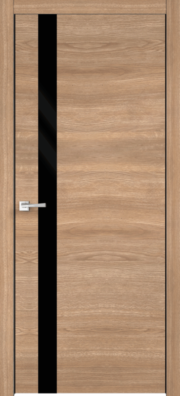 Межкомнатная дверь ЭКОШПОН КАНЗАС 3 облегченное со стеклом Дуб европейский красный поперечный 600х2000