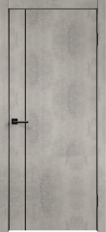 Межкомнатная дверь ЭКОШПОН TECHNO BLACK облегченное MV1 глухое Муар светло-серый 700х2000