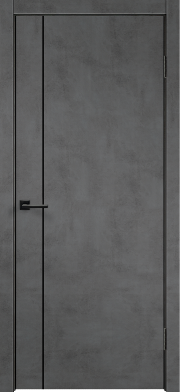 Межкомнатная дверь ЭКОШПОН TECHNO BLACK облегченное MV1 глухое Муар тёмно-серый 600х2000