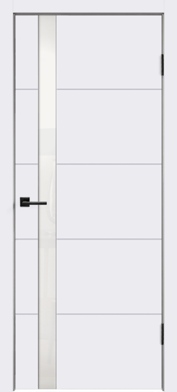 Межкомнатная дверь эмаль SCANDI F со стеклом Z1 без притвора Белый 600х2000