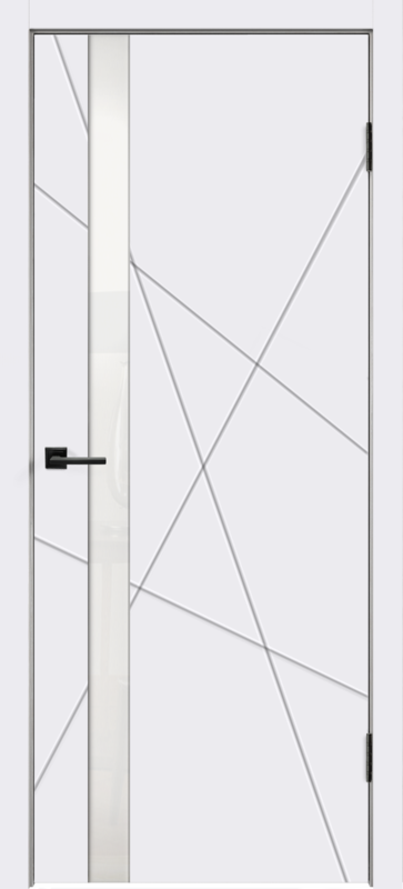 Межкомнатная дверь эмаль SCANDI S со стеклом Z1 без притвора Белый 600х2000