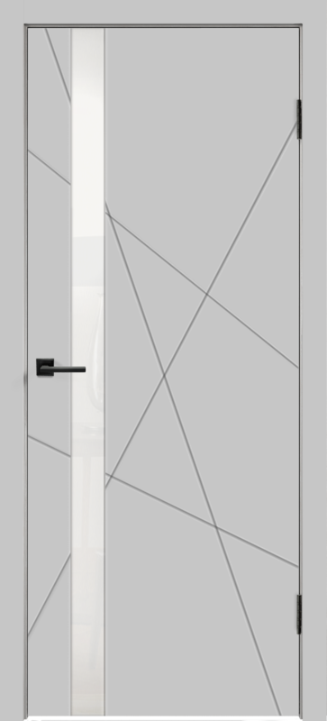 Межкомнатная дверь эмаль SCANDI S со стеклом Z1 без притвора Светло-серый 600х2000