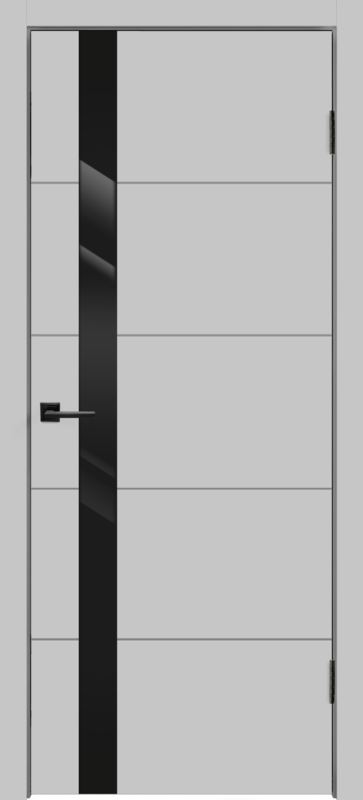 Светло-серый, 900х2000, LR, врезка п/з. 1895Р, без врезки п/петли, стекло Лакобель черное, б/отв. п/фурнитуру