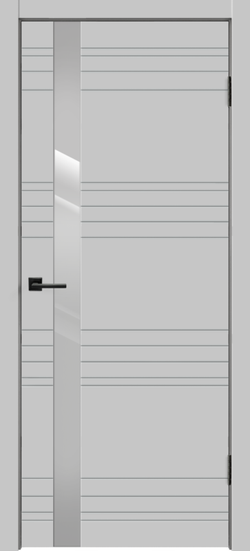 Межкомнатная дверь эмаль SCANDI N со стеклом Z1 без притвора Светло-серый 600х2000