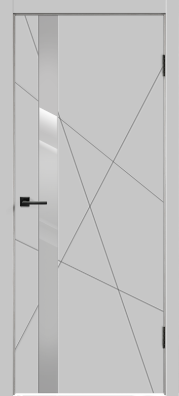Межкомнатная дверь эмаль SCANDI S со стеклом Z1 без притвора Светло-серый 600х2000