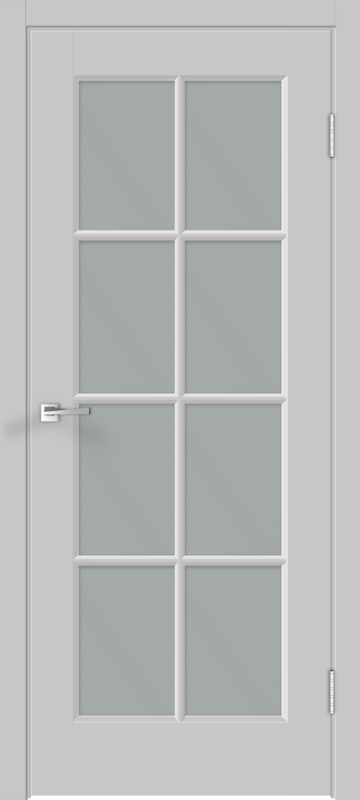 Межкомнатная дверь эмаль SCANDI 4V со стеклом без притвора Светло-серый 600х2000