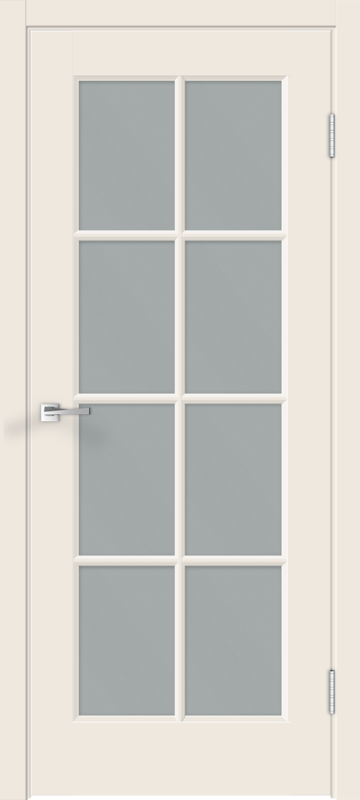 Межкомнатная дверь эмаль SCANDI 4V со стеклом без притвора под заказ Слоновая кость 600х2000
