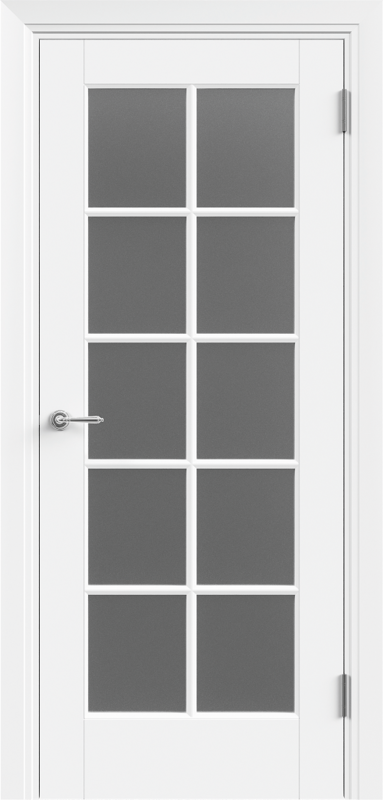 Межкомнатная дверь эмаль SCANDI со стеклом 10V без притвора Белый 600х2000