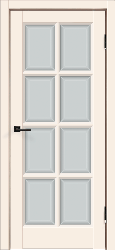 Межкомнатная дверь эмаль SCANDI 4V со стеклом без притвора Слоновая кость 600х2000