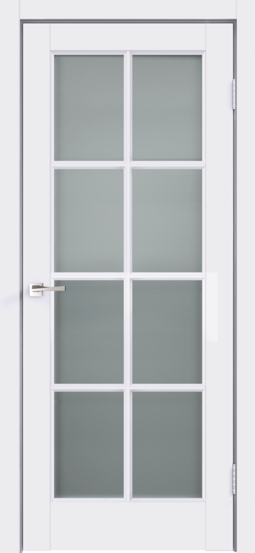 Межкомнатная дверь эмаль SCANDI 4V со стеклом без притвора Белый 600х2000