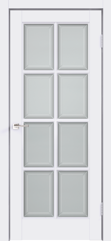 Межкомнатная дверь эмаль SCANDI 4V со стеклом без притвора Белый 600х2000