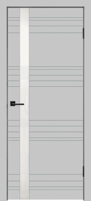 Светло-серый, 800х2000, LR, б/врезки замка и петель, стекло Лакобель белое
