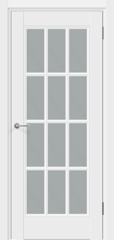 Межкомнатная дверь эмаль SCANDI 12V со стеклом без притвора Белый 600х2000
