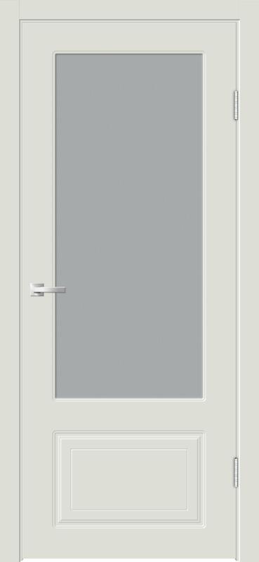 Межкомнатная дверь эмаль FLAT LUX со стеклом 2V без притвора цвет Светло-серый 600х2000