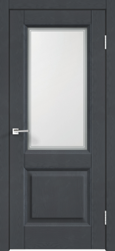 Межкомнатная дверь SoftTouch ALTO 6 со стеклом без притвора Ясень графит структурный 600х2000