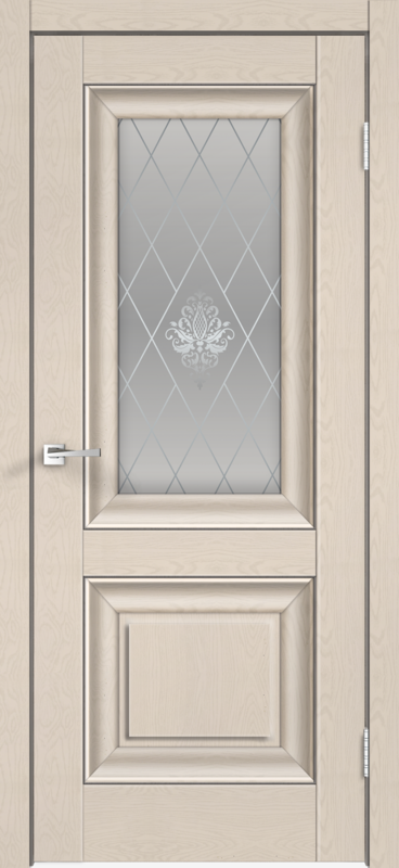 Межкомнатная дверь SoftTouch ALTO 7 со стеклом без притвора Ясень капучино структурный 600х2000