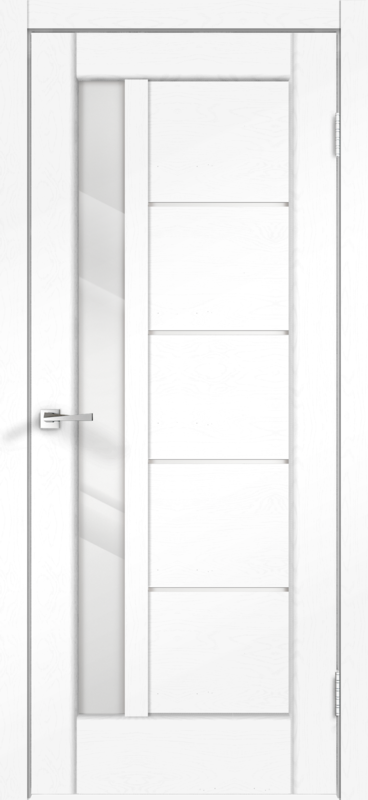 Межкомнатная дверь SoftTouch PREMIER 3 со стеклом без притвора Ясень белый структурный 600х2000