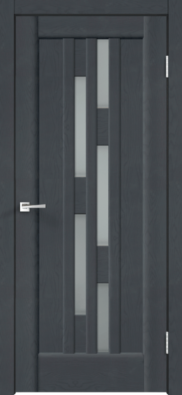 Межкомнатная дверь SoftTouch PREMIER 8 со стеклом без притвора Ясень графит структурный 600х2000