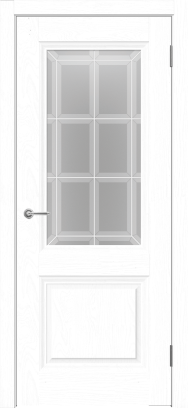 Межкомнатная дверь SoftTouch ALTO 8 со стеклом без притвора Ясень белый структурный 600х2000