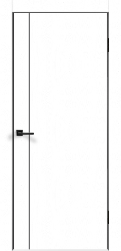 Межкомнатная дверь SoftTouch TECHNO BLACK облегченное MV1 глухое под заказ Ясень белый структурный 600х2000