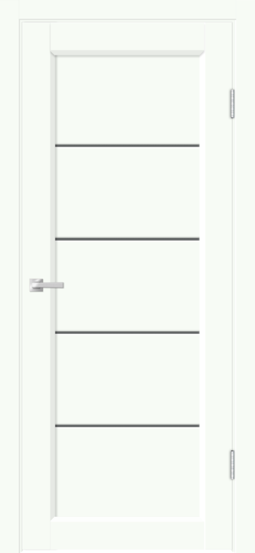 Белый Опал, 800х2000, LR, б/врезки замка и петель, стекло Мателюкс Графит