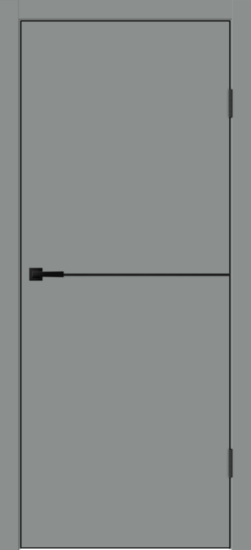 Серый Агат, 900х2000, LR, б/врезки замка и петель, кромка ABS 2мм с 4х ст., цвет черный, молдинг цвет черный