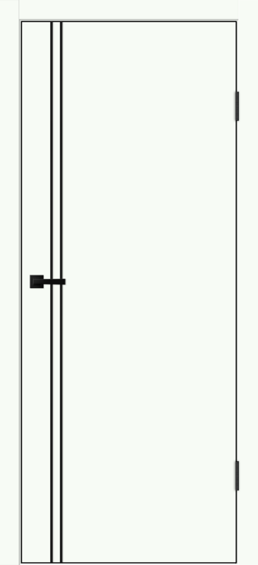 Белый Опал, 900х2000, LR, б/врезки замка и петель, кромка ABS 2мм с 4х ст., цвет черный, молдинг цвет черный