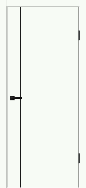 Межкомнатная дверь EMALUX TECHNO BLACK облегченное MV1 глухое Белый опал 600х2000