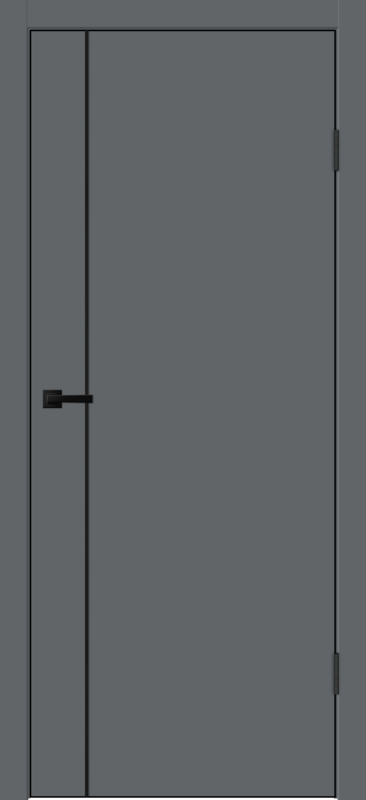 Межкомнатная дверь EMALUX TECHNO BLACK облегченное MV1 глухое Вулкан 600х2000