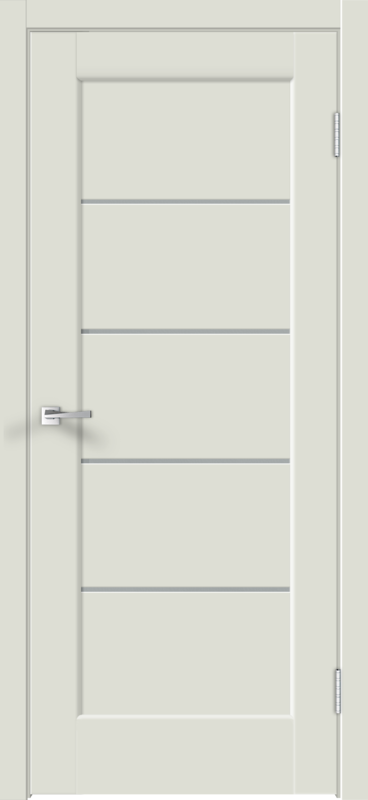 Межкомнатная дверь экошпон PREMIER 1 со стеклом без притвора Светло-серый эмалит 600х2000