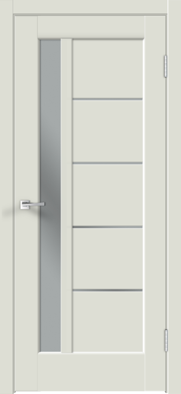 Межкомнатная дверь экошпон PREMIER 3 со стеклом без притвора Светло-серый эмалит 600х2000