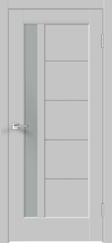 Межкомнатная дверь экошпон PREMIER 3 со стеклом без притвора Эмалит серый 600х2000