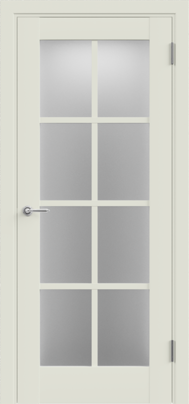 Межкомнатная дверь экошпон ALTO 13 со стеклом без притвора Светло-серый эмалит 600х2000